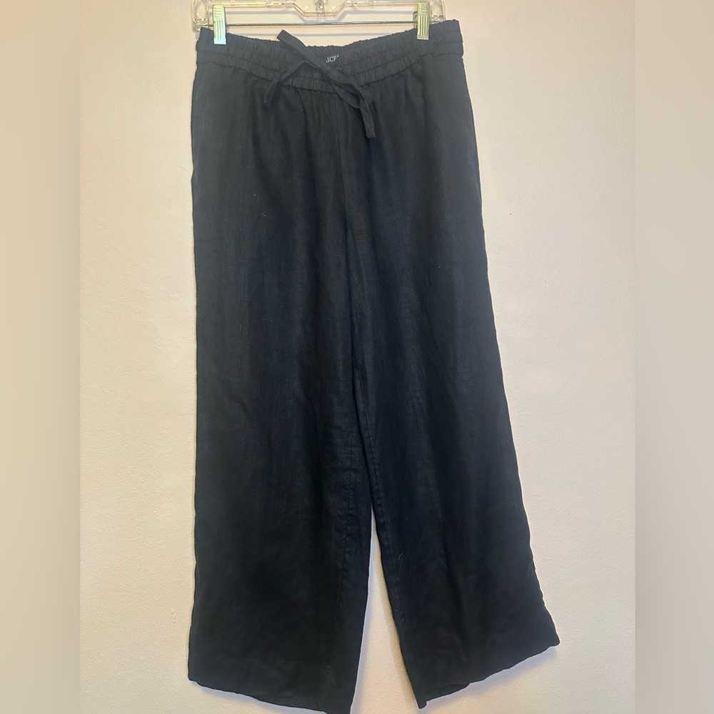 JCrew linen drawstring wide-leg beach pants